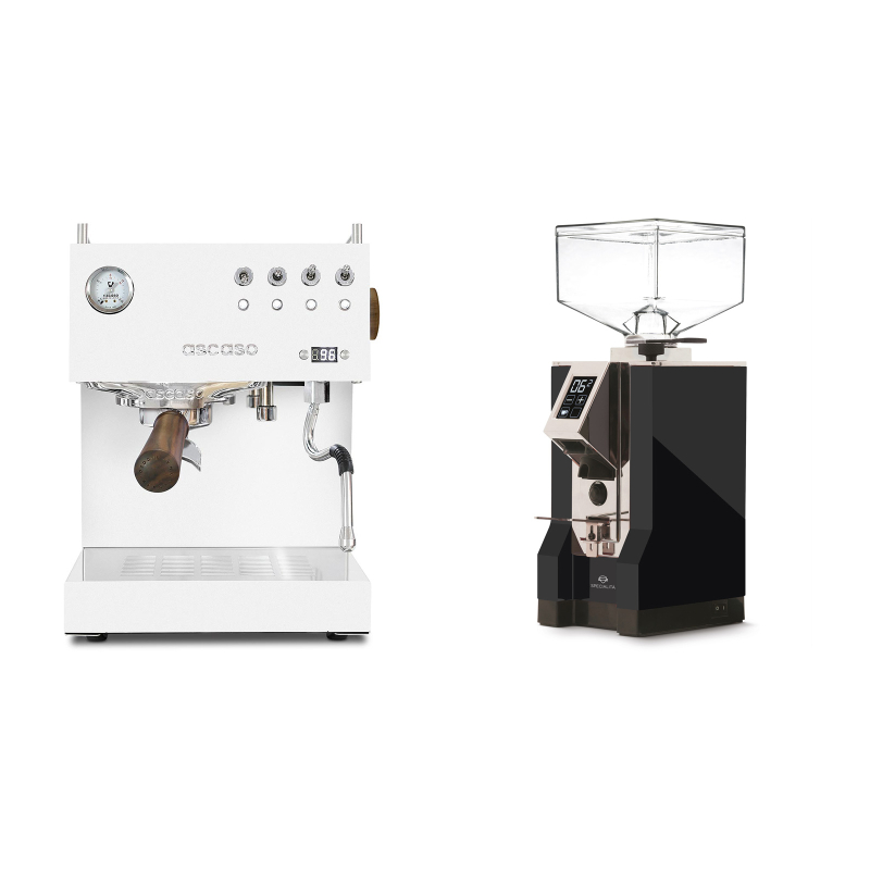 Ascaso Steel DUO PID, White&Wood + Eureka Mignon Specialita, CR black Ascaso Steel DUO PID, White&Wood + Eureka Mignon Specialita, CR black