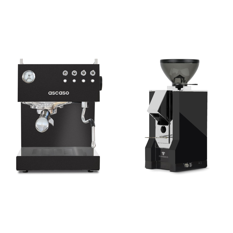 Ascaso Steel UNO, Black + Eureka Mignon Classico, CR black Ascaso Steel UNO, Black + Eureka Mignon Classico, CR black