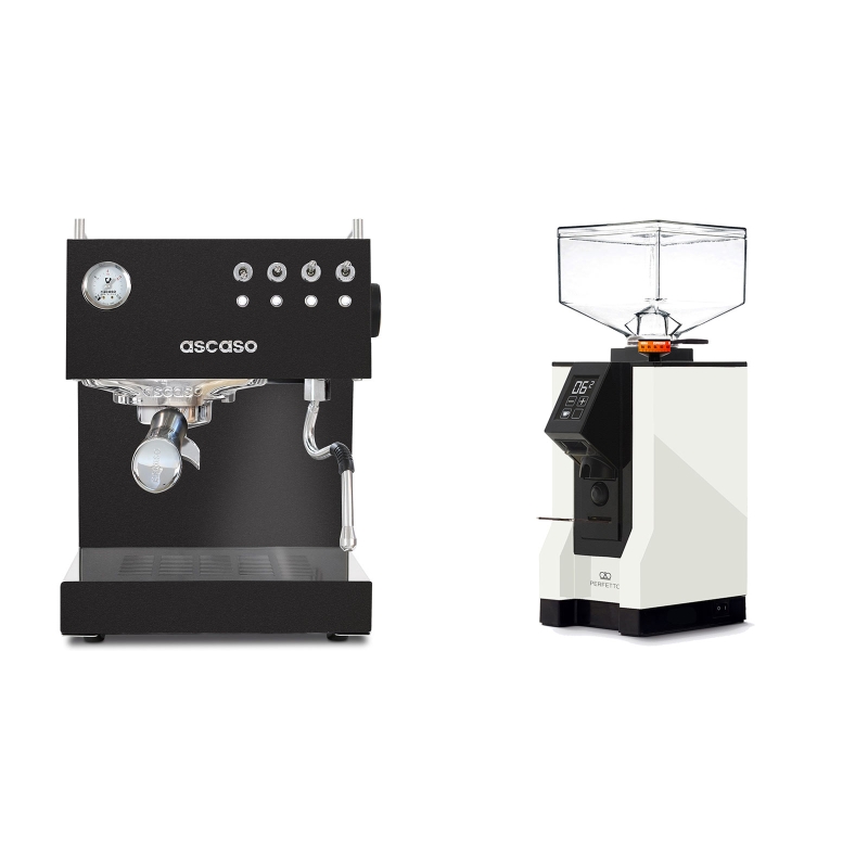 Ascaso Steel UNO, Black + Eureka Mignon Perfetto, BL white Ascaso Steel UNO, Black + Eureka Mignon Perfetto, BL white