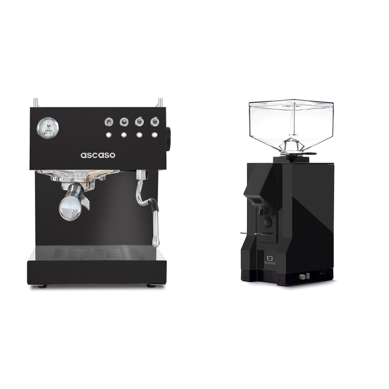 Ascaso Steel UNO, Black + Eureka Mignon Silenzio, BL black Ascaso Steel UNO, Black + Eureka Mignon Silenzio, BL black