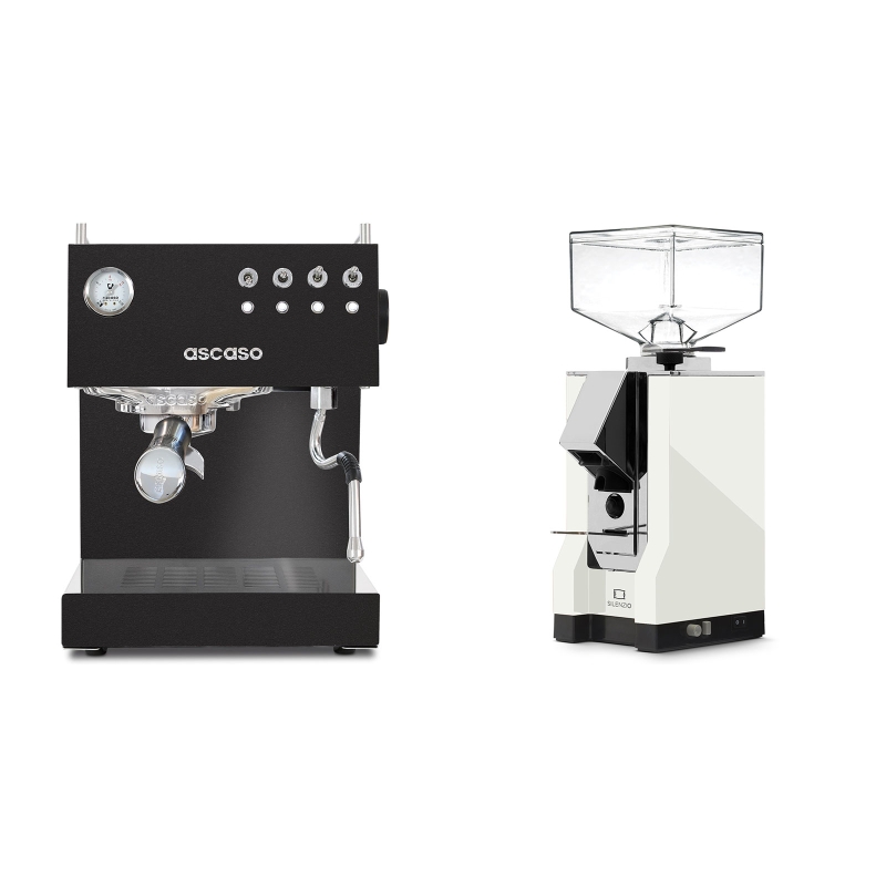 Ascaso Steel UNO, Black + Eureka Mignon Silenzio, CR white Ascaso Steel UNO, Black + Eureka Mignon Silenzio, CR white