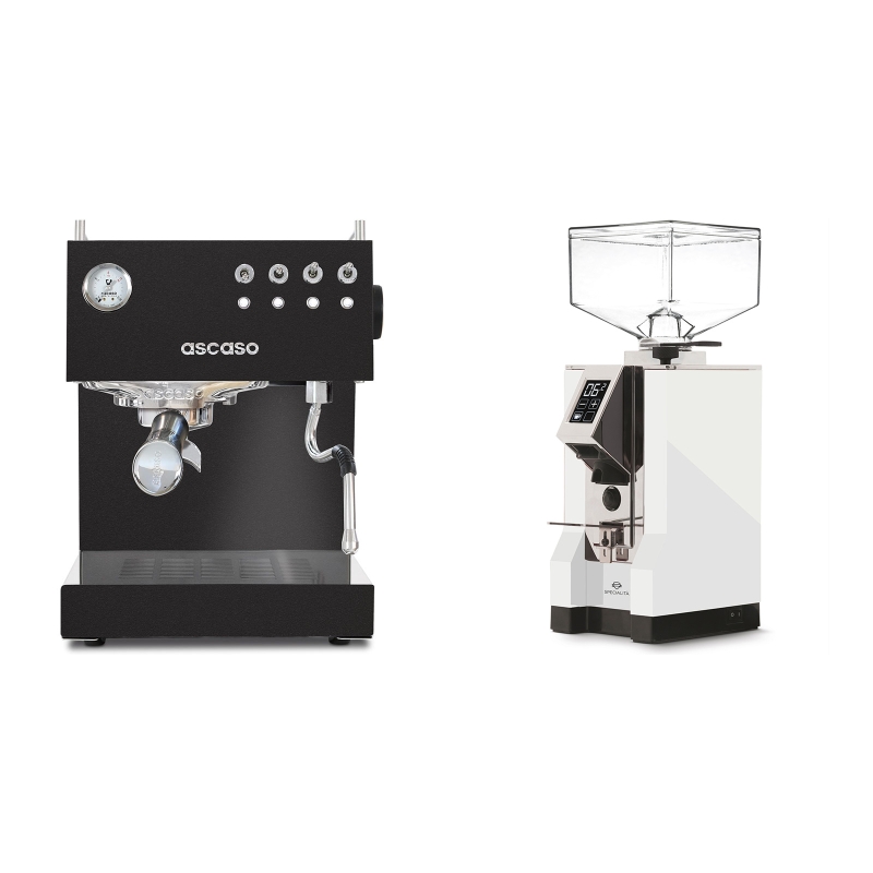 Ascaso Steel UNO, Black + Eureka Mignon Specialita, CR white Ascaso Steel UNO, Black + Eureka Mignon Specialita, CR white