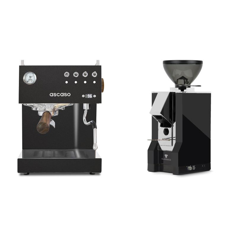 Ascaso Steel UNO PID, Black&Wood + Eureka Mignon Classico, CR black Ascaso Steel UNO PID, Black&Wood + Eureka Mignon Classico, CR black
