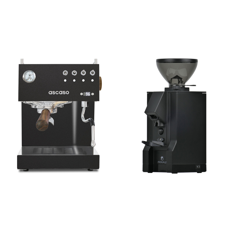 Ascaso Steel UNO PID, Black&Wood + Eureka Mignon Manuale, BL black Ascaso Steel UNO PID, Black&Wood + Eureka Mignon Manuale, BL black