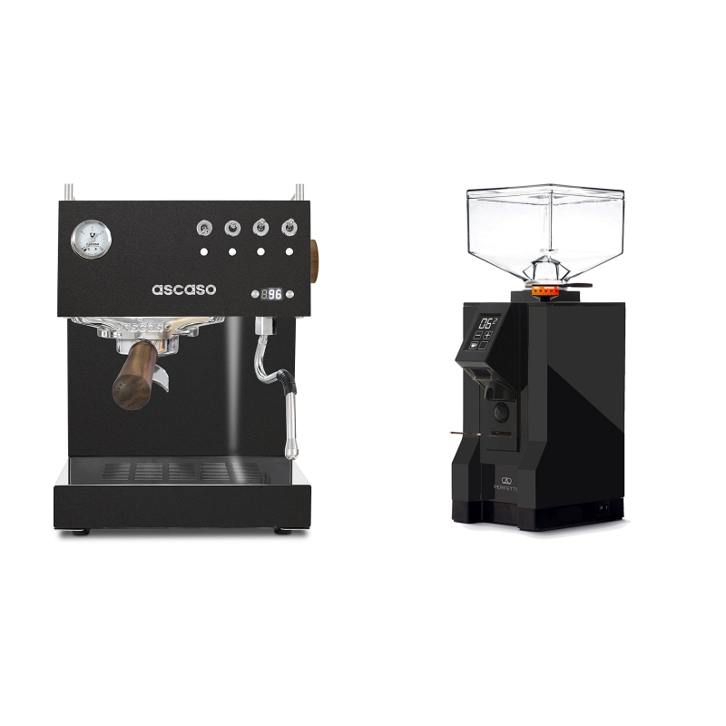 Ascaso Steel UNO PID, Black&Wood + Eureka Mignon Perfetto, BL black Ascaso Steel UNO PID, Black&Wood + Eureka Mignon Perfetto, BL black
