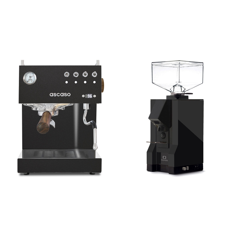Ascaso Steel UNO PID, Black&Wood + Eureka Mignon Silenzio, BL black Ascaso Steel UNO PID, Black&Wood + Eureka Mignon Silenzio, BL black