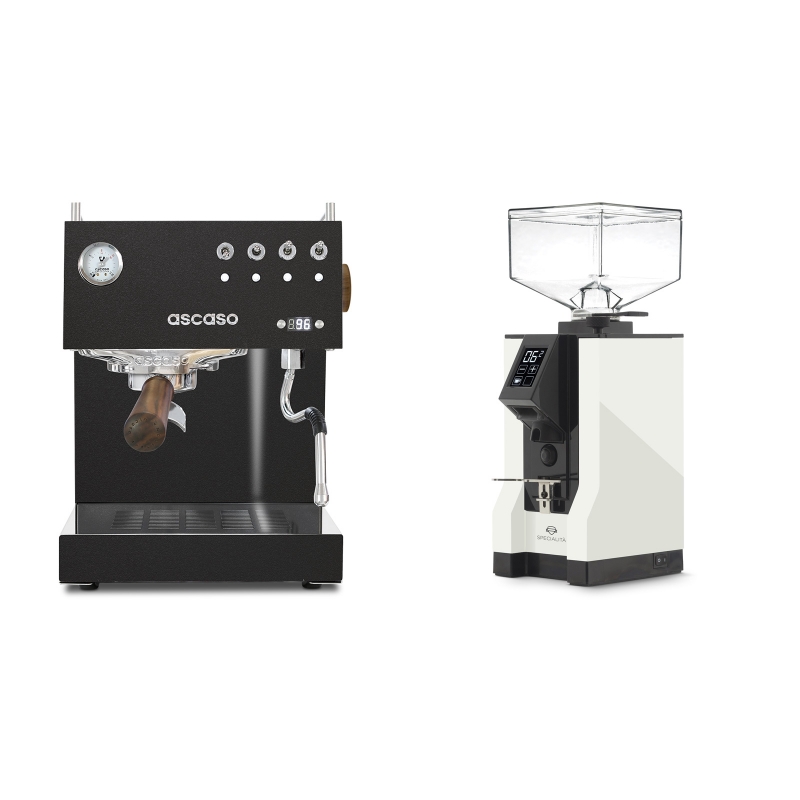 Ascaso Steel UNO PID, Black&Wood + Eureka Mignon Specialita, BL white Ascaso Steel UNO PID, Black&Wood + Eureka Mignon Specialita, BL white