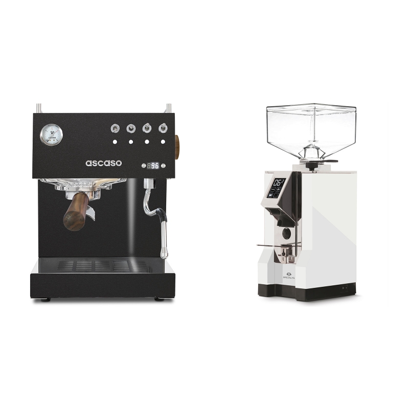 Ascaso Steel UNO PID, Black&Wood + Eureka Mignon Specialita, CR white Ascaso Steel UNO PID, Black&Wood + Eureka Mignon Specialita, CR white