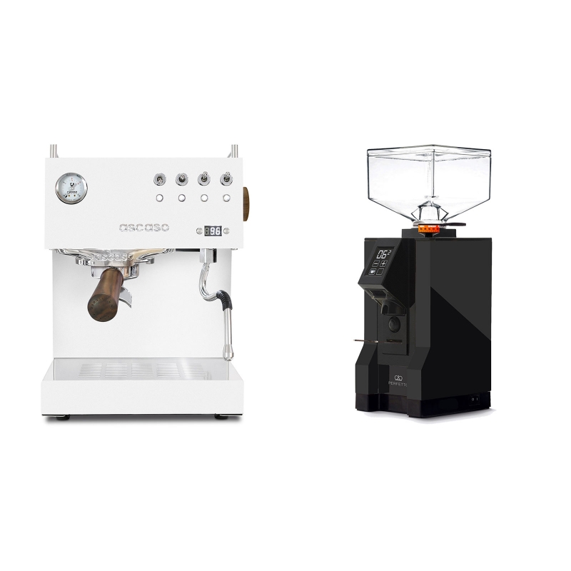 Ascaso Steel UNO PID, White&Wood + Eureka Mignon Perfetto, BL black Ascaso Steel UNO PID, White&Wood + Eureka Mignon Perfetto, BL black