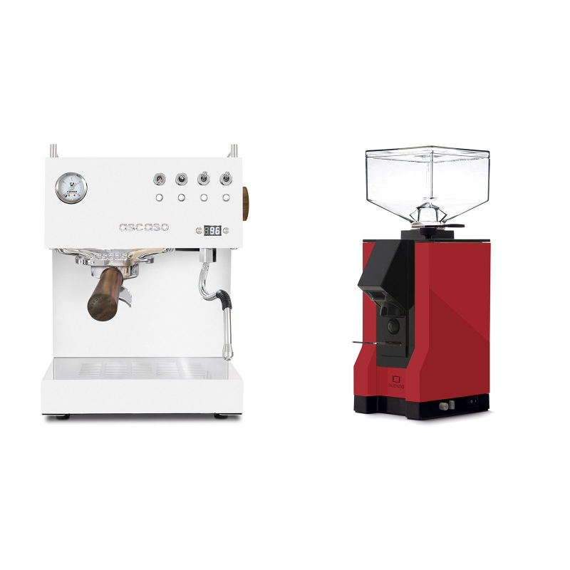 Ascaso Steel UNO PID, White&Wood + Eureka Mignon Silenzio, BL ferrari red Ascaso Steel UNO PID, White&Wood + Eureka Mignon Silenzio, BL ferrari red