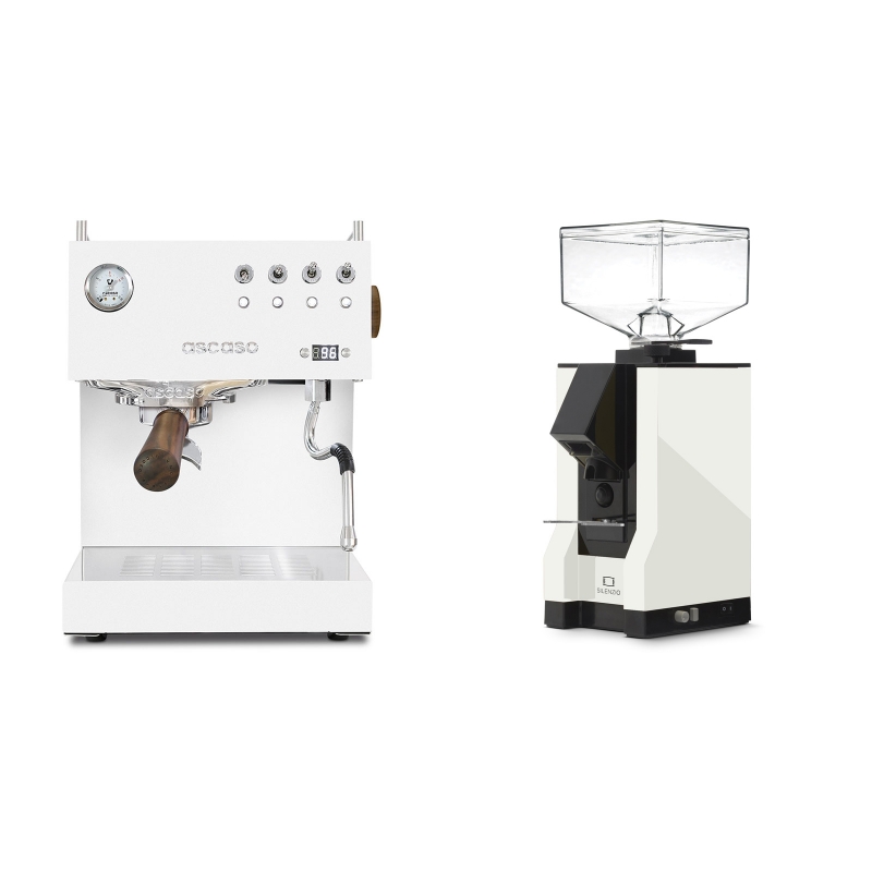 Ascaso Steel UNO PID, White&Wood + Eureka Mignon Silenzio, BL white Ascaso Steel UNO PID, White&Wood + Eureka Mignon Silenzio, BL white