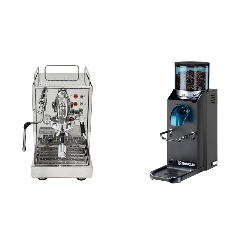 ECM Classika PID QV + Rancilio Rocky Doserless, černá ECM Classika PID QV + Rancilio Rocky Doserless, černá
