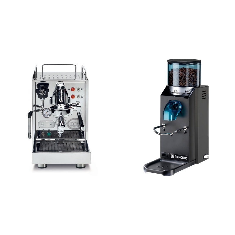 ECM Classika PID + Rancilio Rocky Doserless, černá ECM Classika PID + Rancilio Rocky Doserless, černá