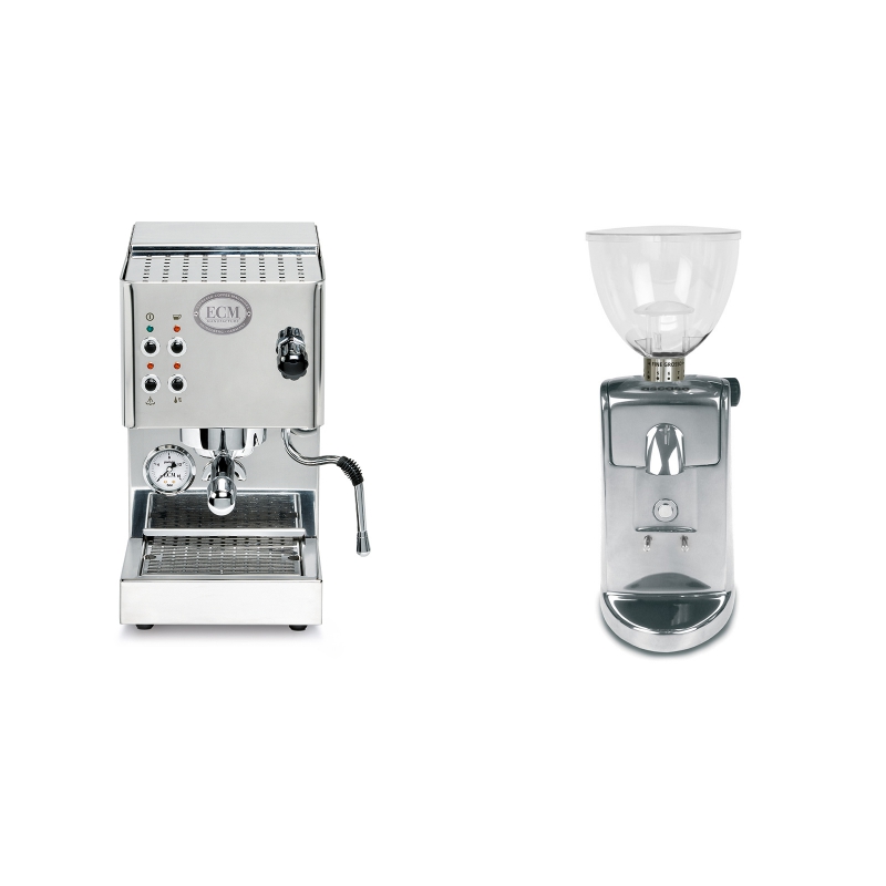 ECM Casa V + Ascaso i-mini i1, leštěný hliník ECM Casa V + Ascaso i-mini i1, leštěný hliník