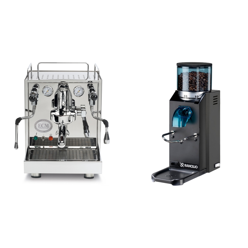 ECM Mechanika IV Profi + Rancilio Rocky Doserless, černá ECM Mechanika IV Profi + Rancilio Rocky Doserless, černá