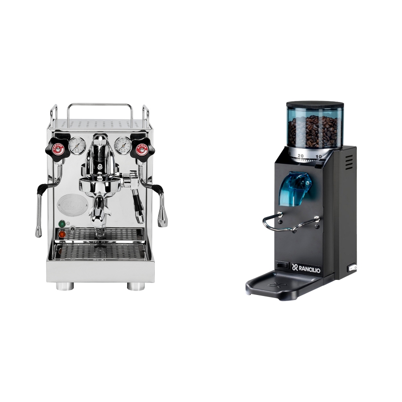 ECM Mechanika V Slim + Rancilio Rocky Doserless, černá ECM Mechanika V Slim + Rancilio Rocky Doserless, černá