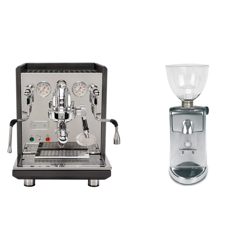 ECM Synchronika, anthracite + Ascaso i-mini i1, leštěný hliník ECM Synchronika, anthracite + Ascaso i-mini i1, leštěný hliník