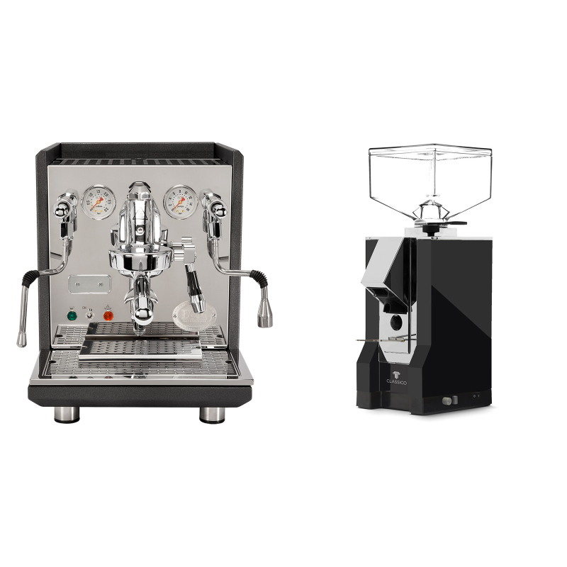 ECM Synchronika, anthracite + Eureka Mignon Classico, CR black ECM Synchronika, anthracite + Eureka Mignon Classico, CR black