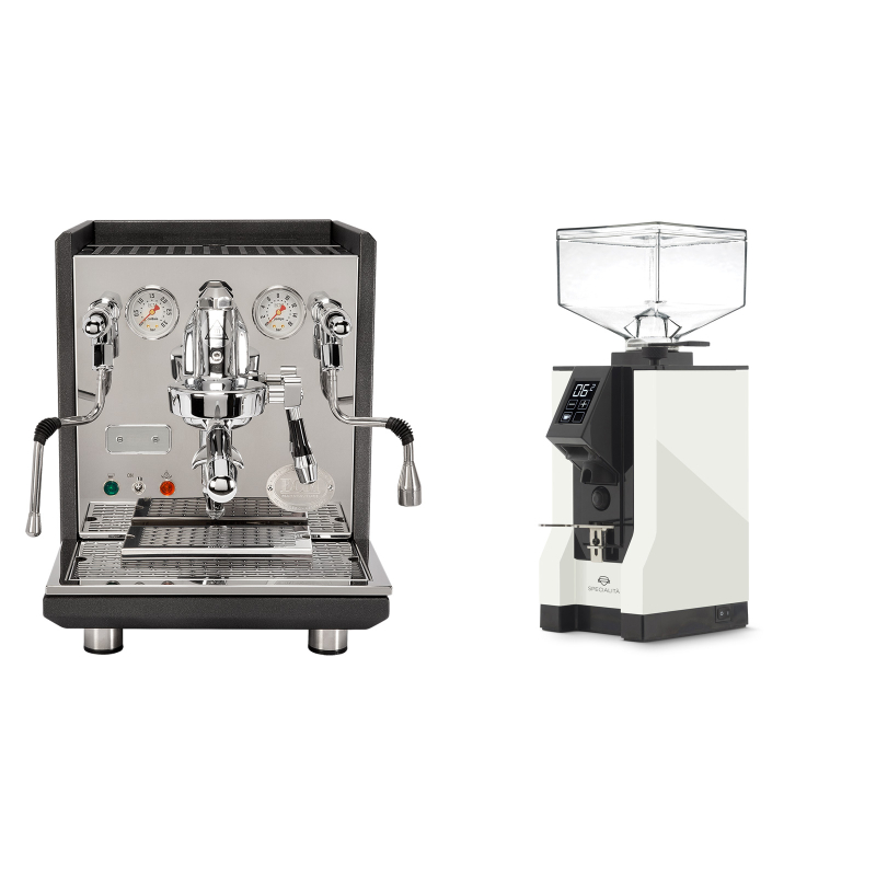 ECM Synchronika, anthracite + Eureka Mignon Specialita, BL white ECM Synchronika, anthracite + Eureka Mignon Specialita, BL white