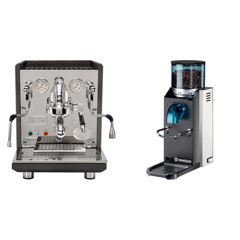 ECM Synchronika, anthracite + Rancilio Rocky Doserless ECM Synchronika, anthracite + Rancilio Rocky Doserless