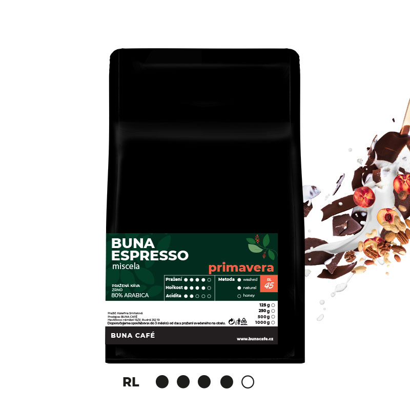 Buna Espresso primavera 80%, 250g Buna Espresso primavera 80%, 250g