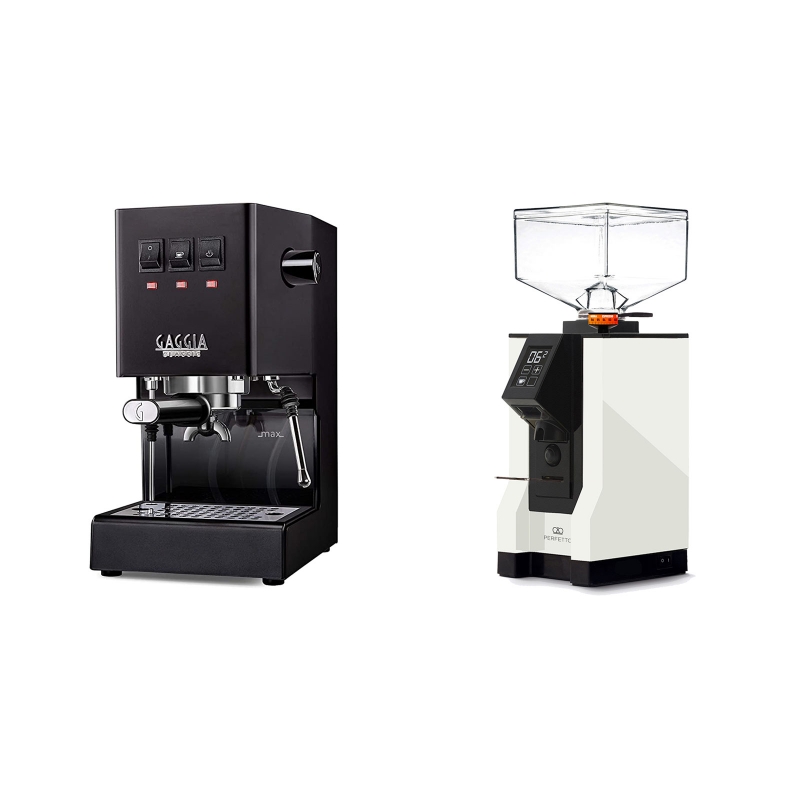 Gaggia New Classic, black + Eureka Mignon Perfetto, BL white Gaggia New Classic, black + Eureka Mignon Perfetto, BL white