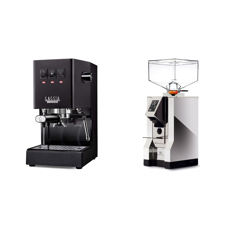 Gaggia New Classic, black + Eureka Mignon Perfetto, CR chrome Gaggia New Classic, black + Eureka Mignon Perfetto, CR chrome