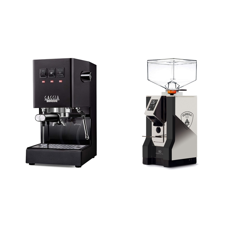 Gaggia New Classic, black + Eureka Mignon Perfetto, NX black Gaggia New Classic, black + Eureka Mignon Perfetto, NX black