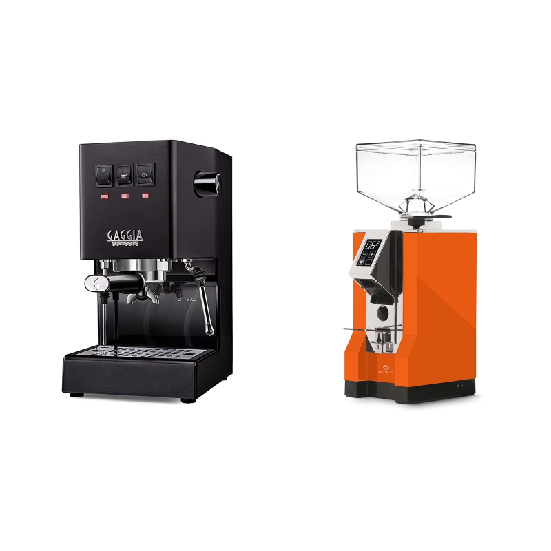 Gaggia New Classic, black + Eureka Mignon Specialita, CR orange Gaggia New Classic, black + Eureka Mignon Specialita, CR orange