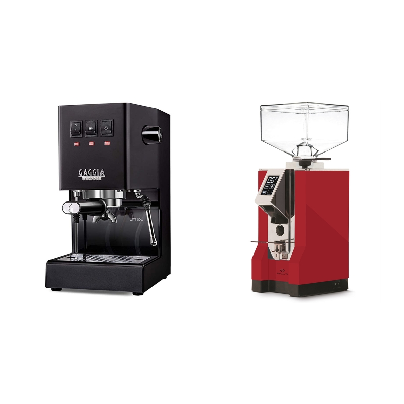 Gaggia New Classic, black + Eureka Mignon Specialita, CR ferrari red Gaggia New Classic, black + Eureka Mignon Specialita, CR ferrari red
