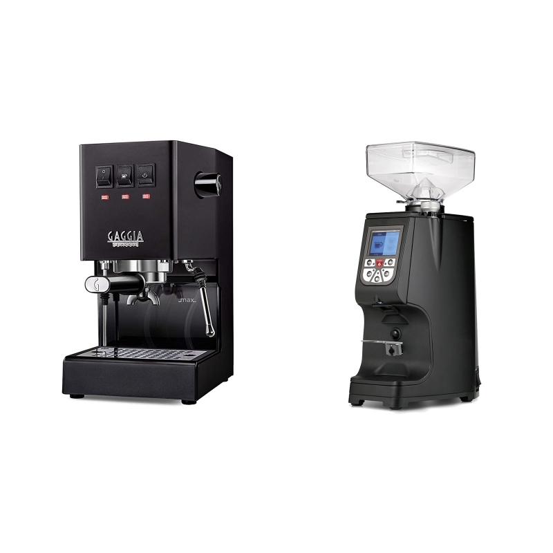 Gaggia New Classic, black + Eureka Atom 60, black Gaggia New Classic, black + Eureka Atom 60, black