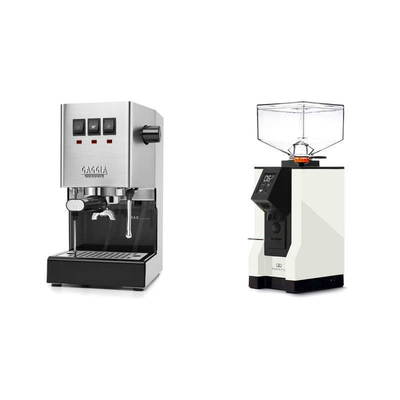 Gaggia New Classic + Eureka Mignon Perfetto, BL white Gaggia New Classic + Eureka Mignon Perfetto, BL white