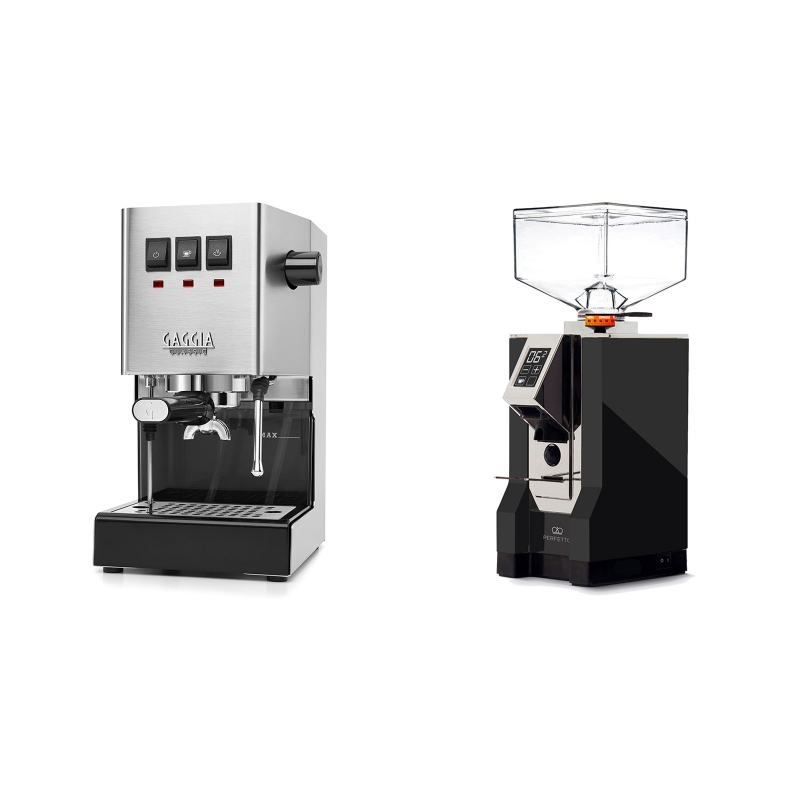 Gaggia New Classic + Eureka Mignon Perfetto, CR black Gaggia New Classic + Eureka Mignon Perfetto, CR black