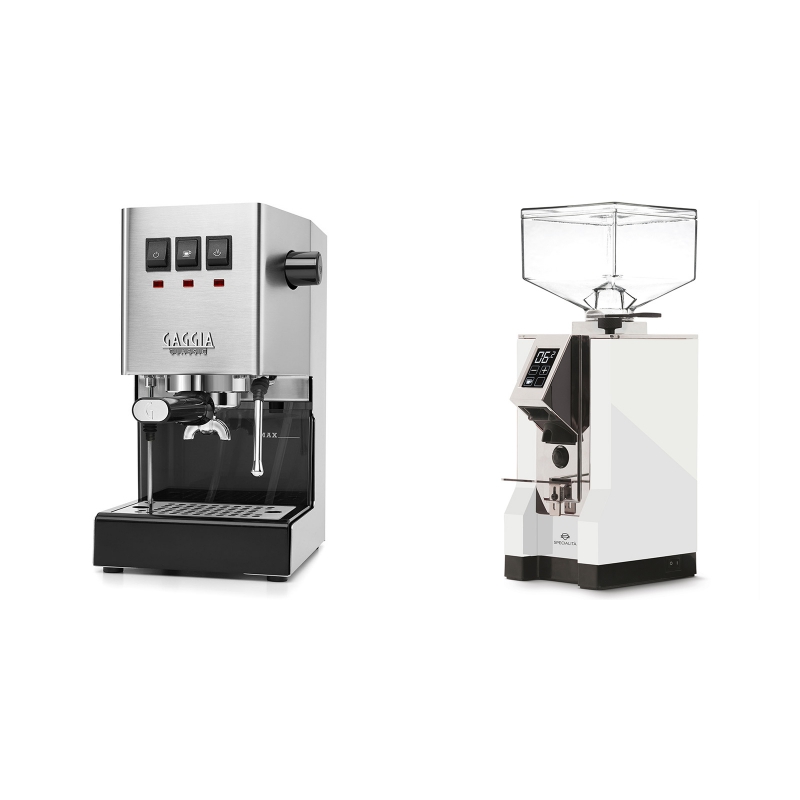 Gaggia New Classic + Eureka Mignon Specialita, CR white Gaggia New Classic + Eureka Mignon Specialita, CR white