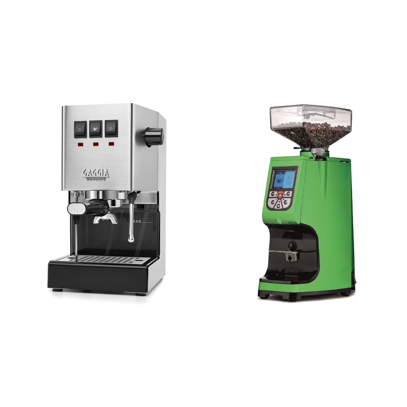 Gaggia New Classic + Eureka Atom 60, kawasaki green Gaggia New Classic + Eureka Atom 60, kawasaki green