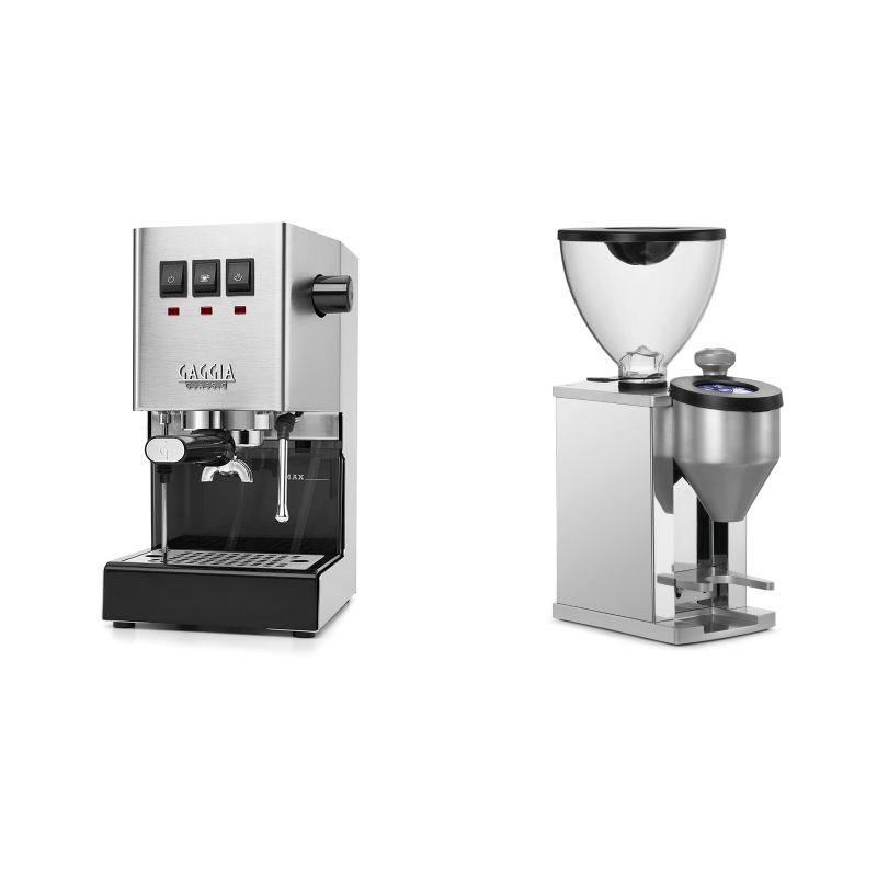Gaggia New Classic + Rocket Espresso FAUSTINO, chrome Gaggia New Classic + Rocket Espresso FAUSTINO, chrome