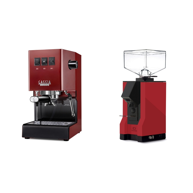 Gaggia New Classic, red + Eureka Mignon Silenzio, BL ferrari red Gaggia New Classic, red + Eureka Mignon Silenzio, BL ferrari red