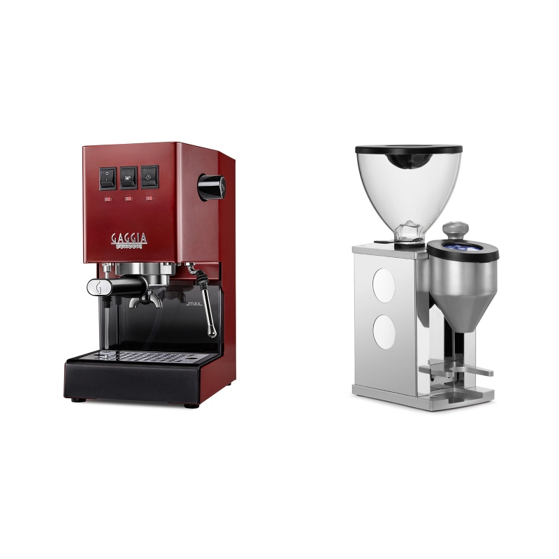 Gaggia New Classic, red + Rocket Espresso FAUSTINO, white Gaggia New Classic, red + Rocket Espresso FAUSTINO, white