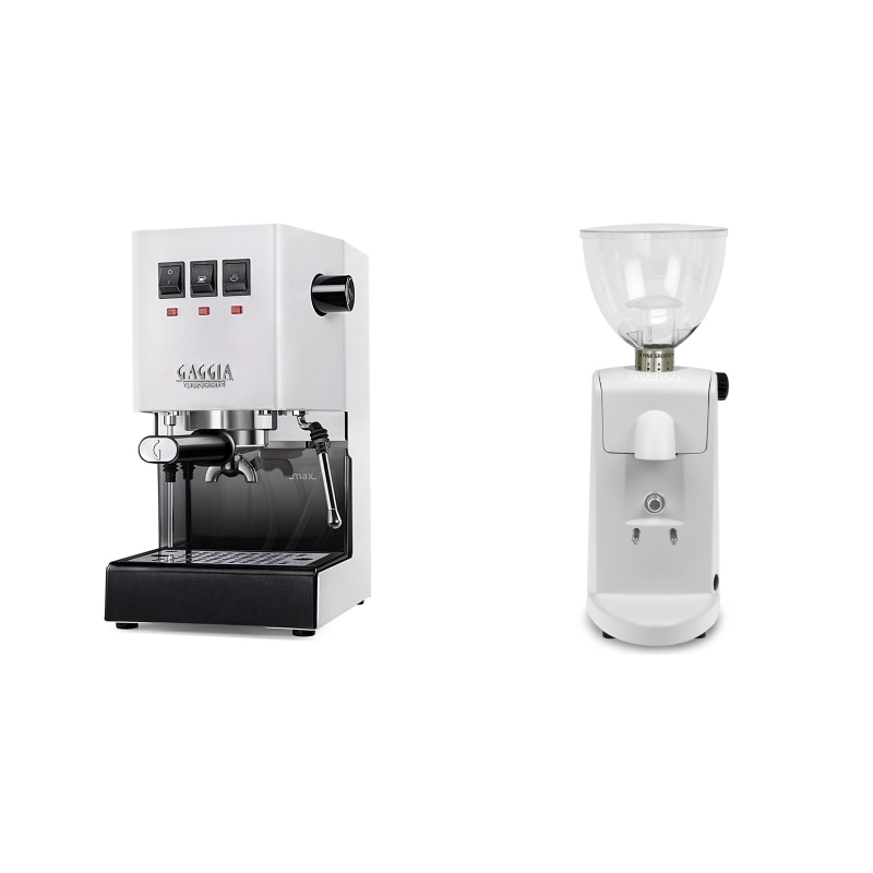 Gaggia New Classic, white + Ascaso i-mini i1, bílá Gaggia New Classic, white + Ascaso i-mini i1, bílá