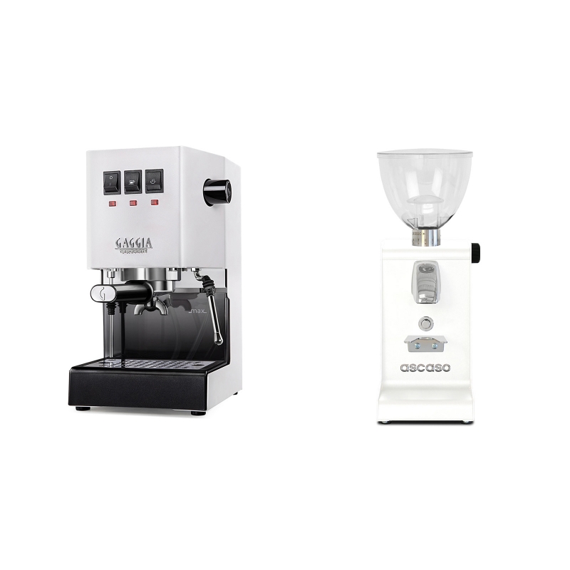 Gaggia New Classic, white + Ascaso i-steel, bílá Gaggia New Classic, white + Ascaso i-steel, bílá