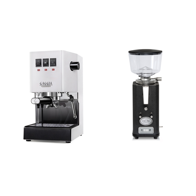 Gaggia New Classic, white + ECM S-Automatik 64, anthracite Gaggia New Classic, white + ECM S-Automatik 64, anthracite