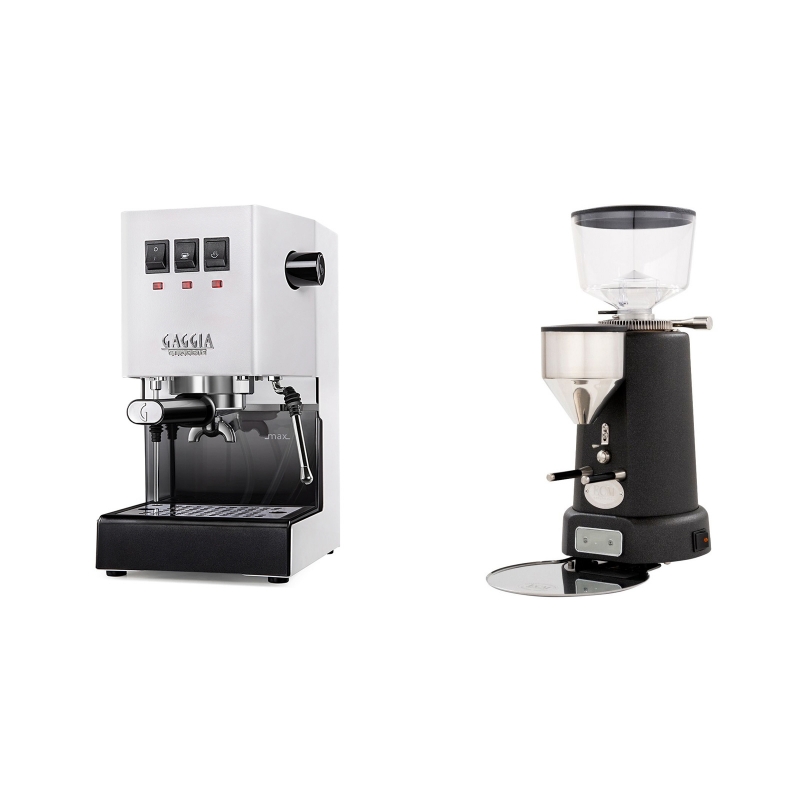 Gaggia New Classic, white + ECM V-Titan 64, anthracite Gaggia New Classic, white + ECM V-Titan 64, anthracite