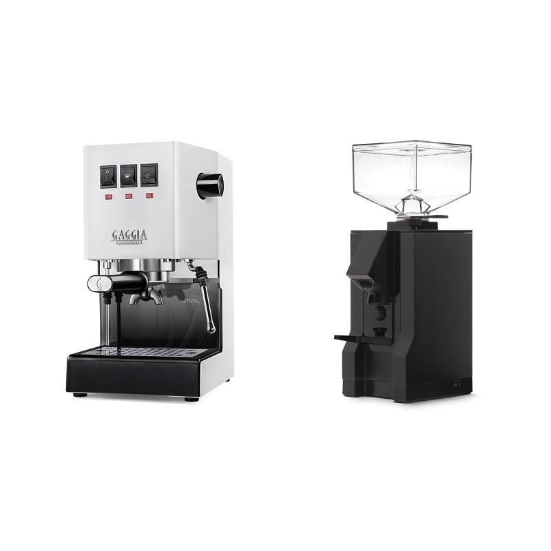 Gaggia New Classic, white + Eureka Mignon Manuale, BL black Gaggia New Classic, white + Eureka Mignon Manuale, BL black