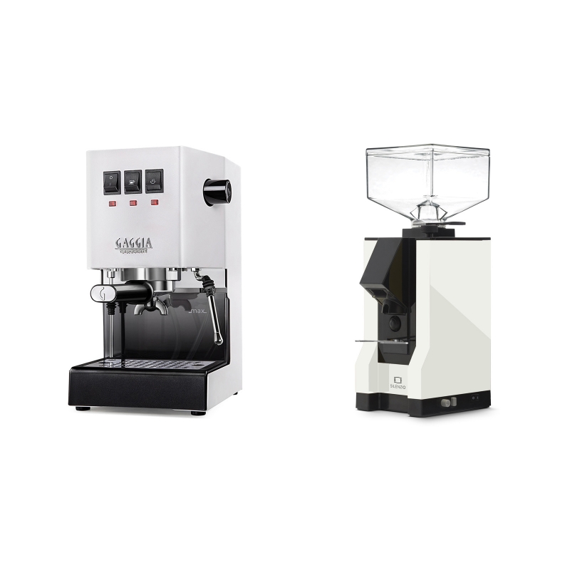 Gaggia New Classic, white + Eureka Mignon Silenzio, BL white Gaggia New Classic, white + Eureka Mignon Silenzio, BL white