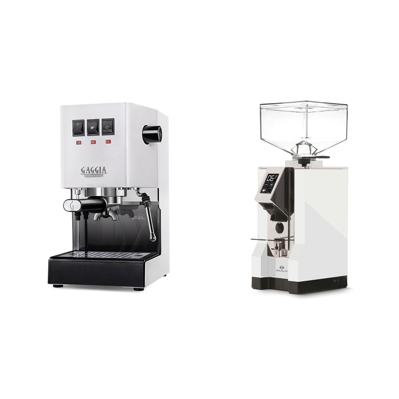 Gaggia New Classic, white + Eureka Mignon Specialita, CR white Gaggia New Classic, white + Eureka Mignon Specialita, CR white
