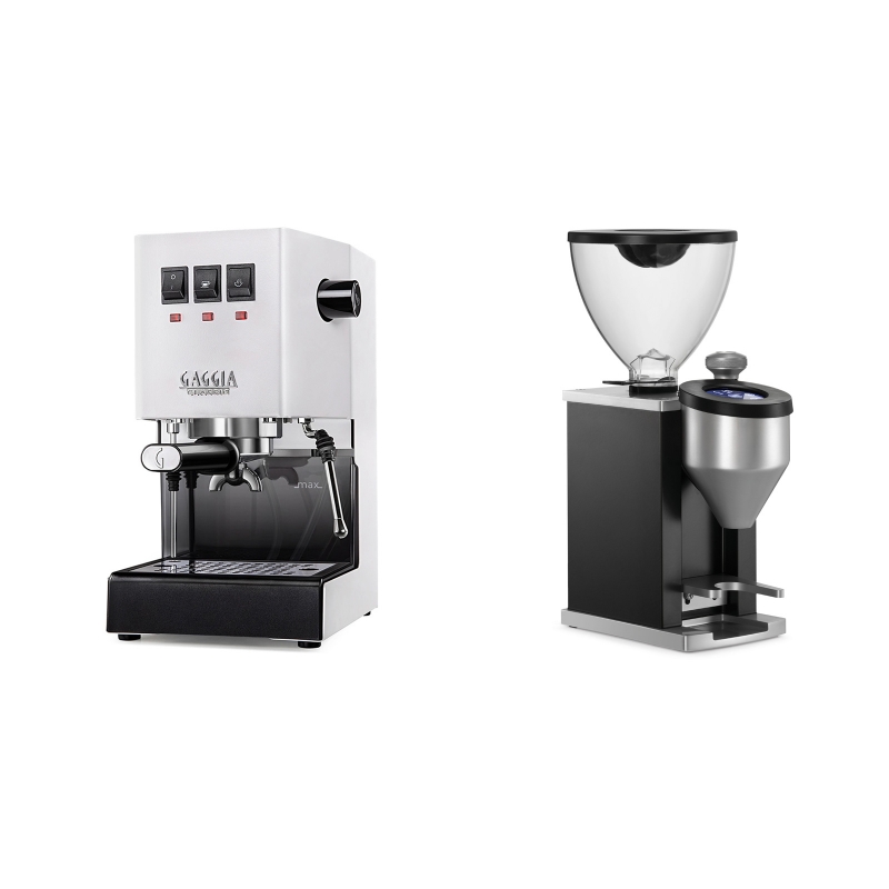 Gaggia New Classic, white + Rocket Espresso FAUSTINO, black Gaggia New Classic, white + Rocket Espresso FAUSTINO, black