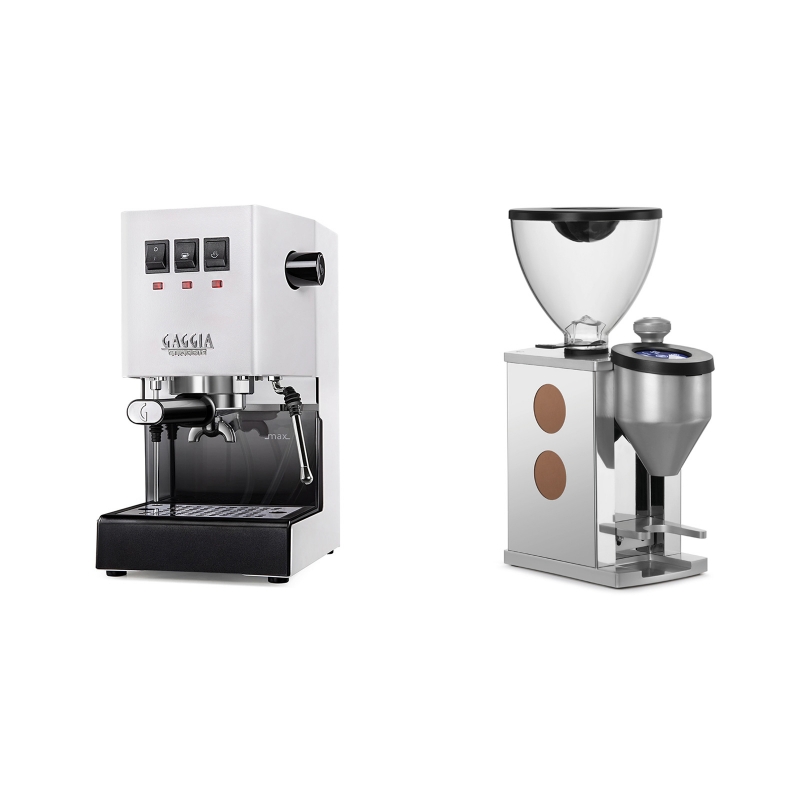 Gaggia New Classic, white + Rocket Espresso FAUSTINO, copper Gaggia New Classic, white + Rocket Espresso FAUSTINO, copper
