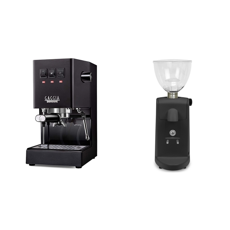 Gaggia New Classic BC, black + Ascaso i-mini i1, černá Gaggia New Classic BC, black + Ascaso i-mini i1, černá