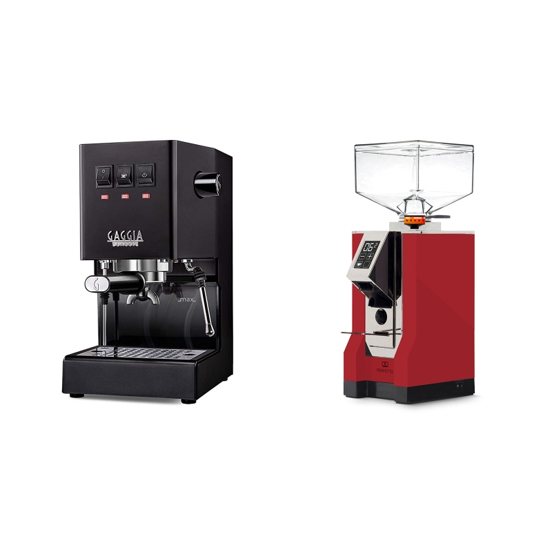 Gaggia New Classic BC, black + Eureka Mignon Perfetto, CR ferrari red Gaggia New Classic BC, black + Eureka Mignon Perfetto, CR ferrari red
