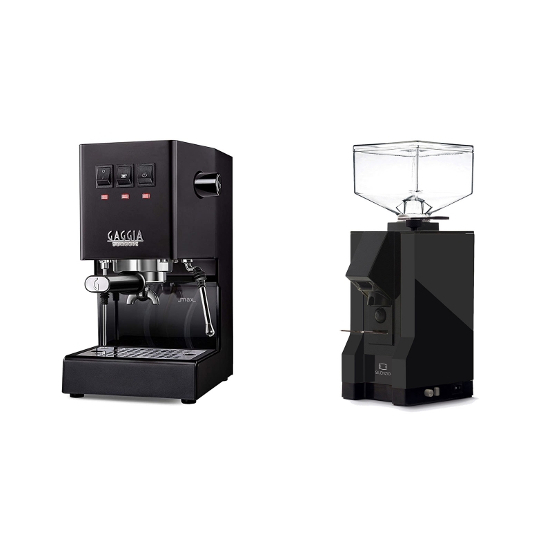 Gaggia New Classic BC, black + Eureka Mignon Silenzio, BL black Gaggia New Classic BC, black + Eureka Mignon Silenzio, BL black